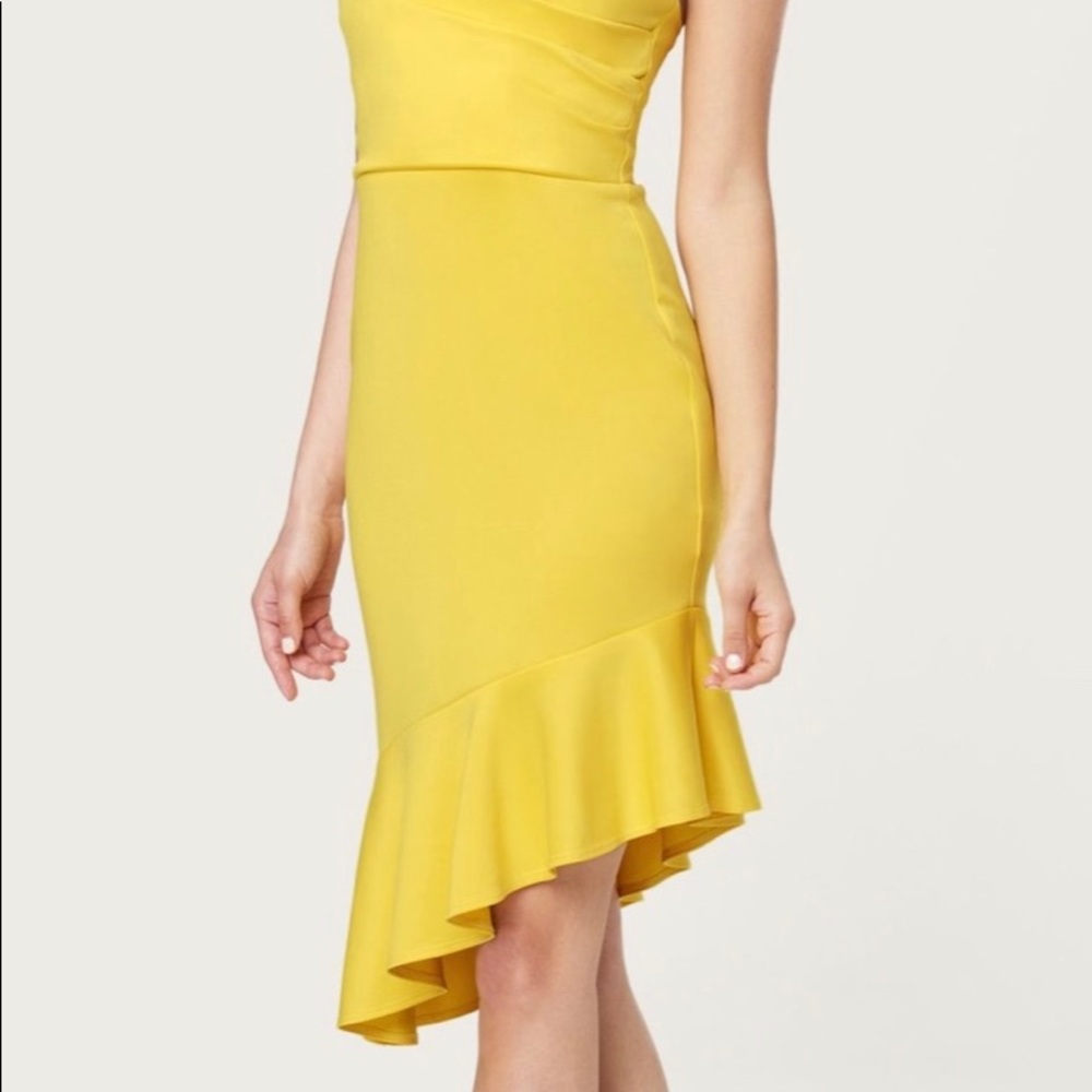 🆕 Bebe Angled Flounce Midi Dress - Picture 4 of 6